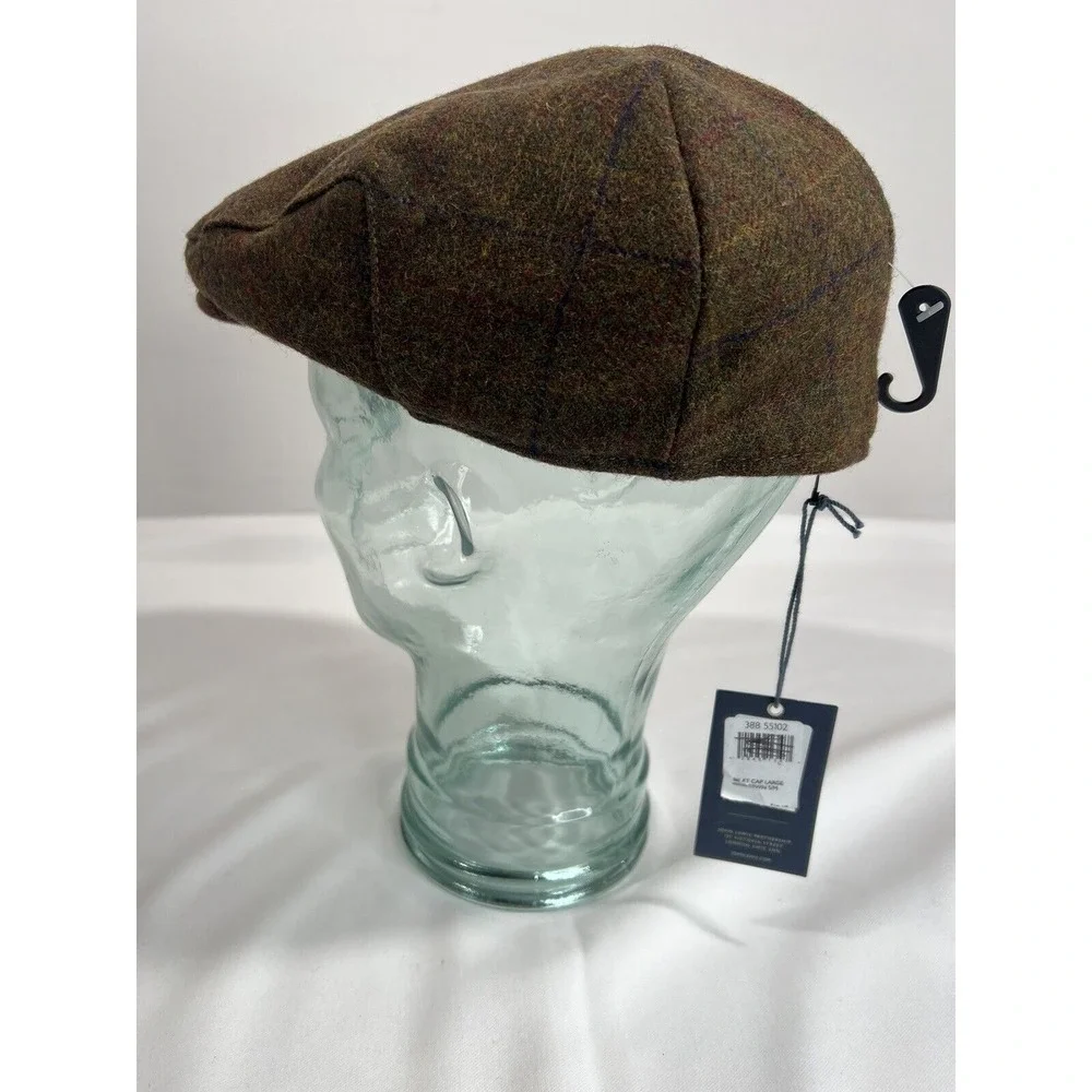 John Lewis Paddy Hat Mens Brown Plaid Quilted Lined‎ Heritage Classic